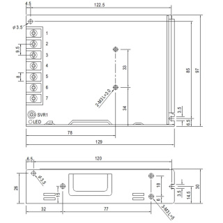 MeanWell Schaltnetzteil geschlossen, 100 W, 24 V, 4,5 A