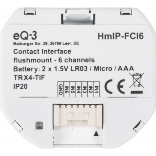 Homematic IP Kontakt-Schnittstelle Unterputz - 6-fach