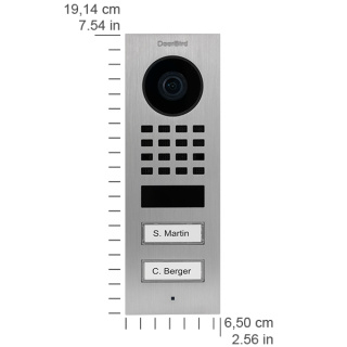 DoorBird IP Video Türstation D1102V Aufputz, 2 Ruftasten inkl. Aufputzgehäuse