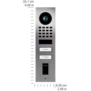 DoorBird IP Video Türstation D1101FV Fingerprint 50, 2 Ruftasten, Aufputz