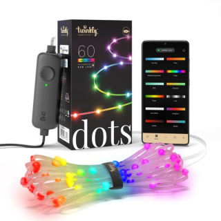 Twinkly Smarte Lichterkette DOTS, transparentes Kabel, USB powered