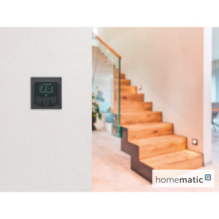 Homematic IP Wandthermostat mit Schaltausgang HmIP-BWTH-A ? fr Markenschalter, anthrazit